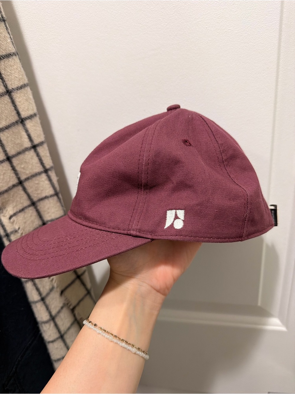 Organic Cotton Baseball Cap in Burgundy - Picture 3 of 9